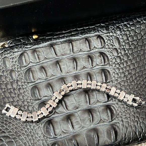 ALBERT WEISS VINTAGE CRYSTAL Art Deco Style BRACELET IN SILVER - Picture 7 of 15